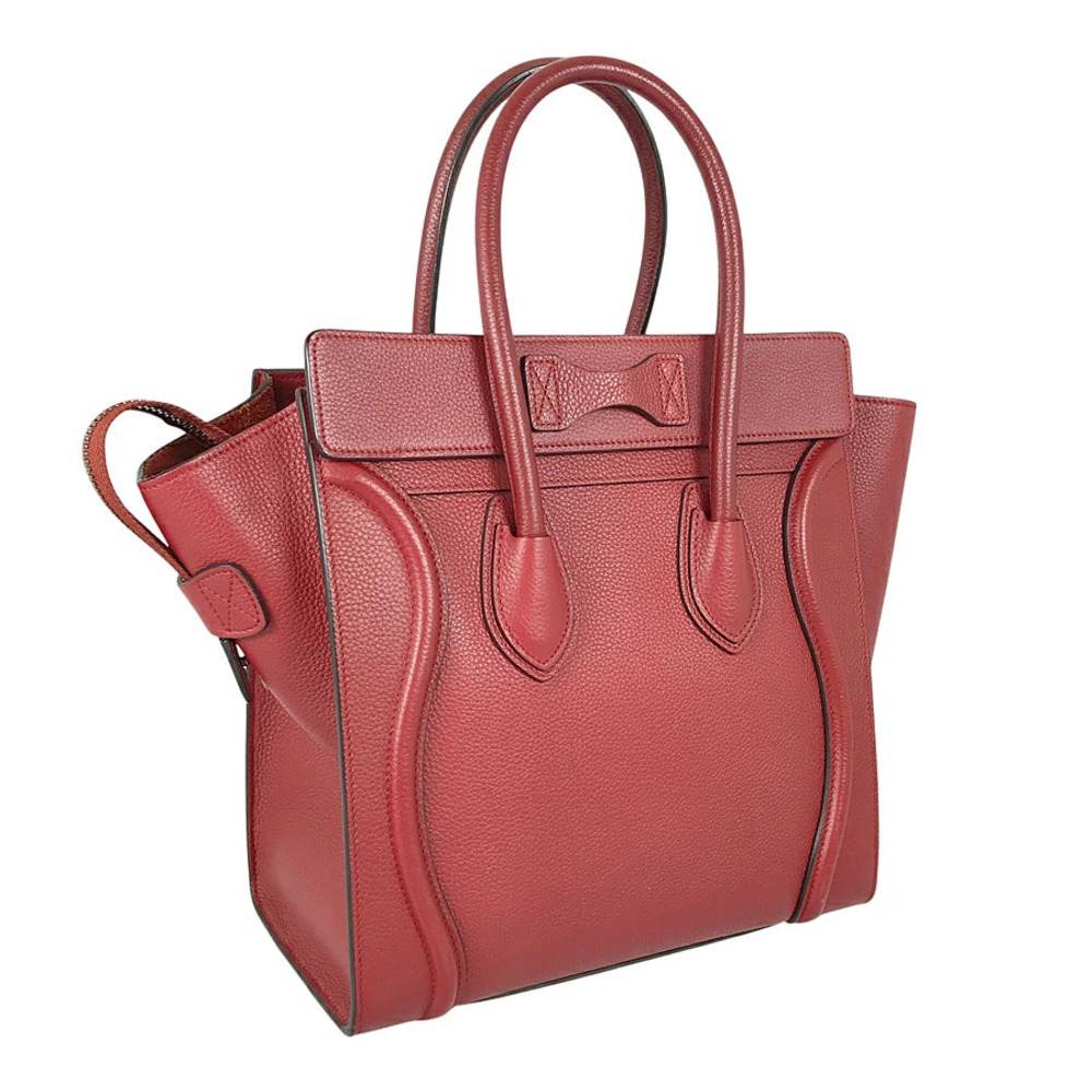 Celine Tote Bag Leather Luggage Black